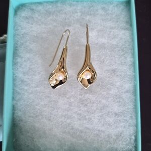 Ross-Simons Gold and Pearl Teardrop Earrings